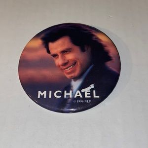 Vintage New Line Cinema 1996 Michael Movie Promotional Button Pin